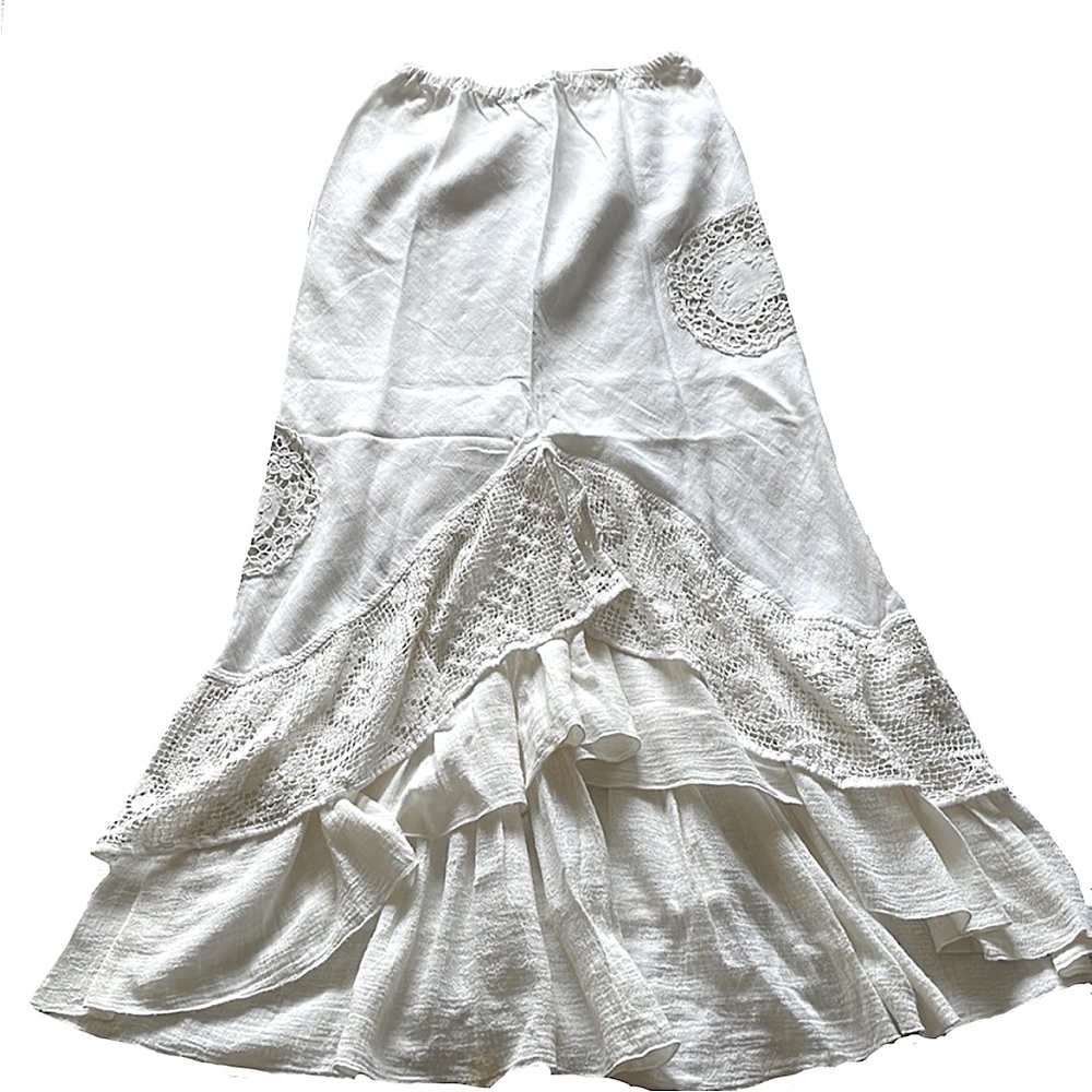 Montacchini Linen Cotton Skirt – Size S – Handmade Artisan Piece